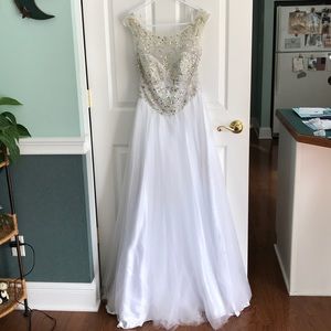 White sparkly ball gown - (prom/engagement photos)